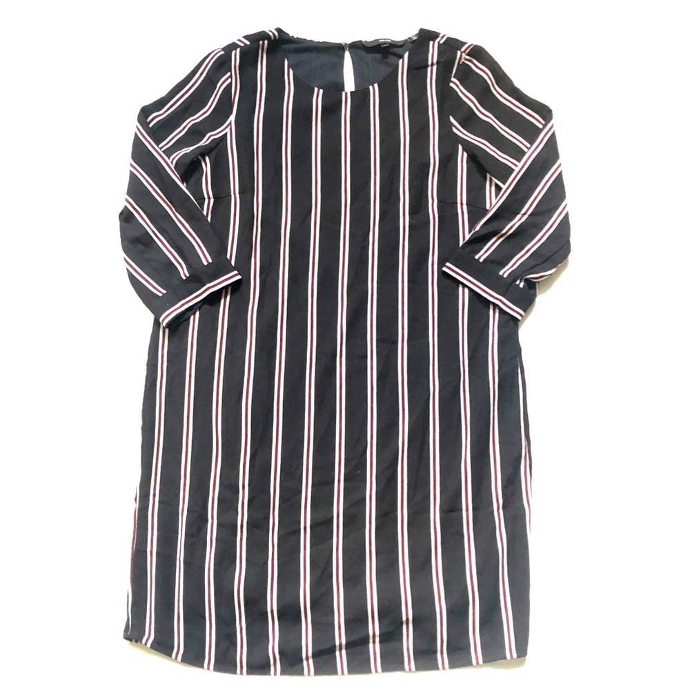 Vero Moda Navy, Burgundy, White Stripped Dress